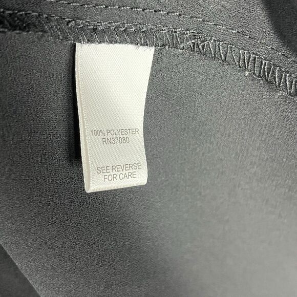 CATO Women’s Size 18/20 Solid Black Blouse 3/4 Ruffled Crochet Sleeve Pullover - Picture 5 of 6